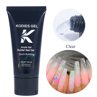 OEM Tube transparent blanc laiteux 30g en poly manucure avec logo personnalisé extension en poly gel acrylique pour ongles dur solide gel de construction en résine de camouflage