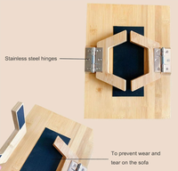 Plateau de canapé pliable multifonctionnel en bambou de qualité supérieure pour boissons, tasses et collations