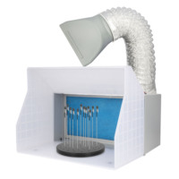Cabine de peinture aérographe Fengda plus compacte et portable avec conduit d'aspiration BD-513, pinces crocodiles et éclairage LED