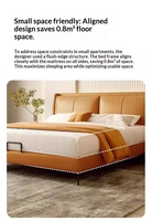 Meubles de chambre à coucher modernes en cuir italien de luxe pour hôtel, appartement, villa, lit double en bois avec cadre en bois, taille king size