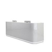 Coin Rond Blanc Couleur RVB LED Lumineux Surface Solide Bureau Réception Bureau De Luxe Hôtel Service Comptoir Meubles