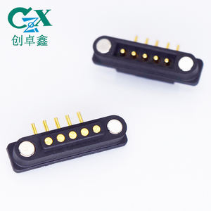 CZX Magnet adapter Gold platte Batterie 90 Grad rechtwinklige Biegung feder belasteter Pogo Pin 5-poliger Magnetst ecker - Product Image 4