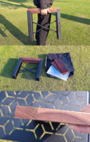 Table de camping pliante multifonctionnelle en métal pour barbecue en plein air, table tactique IGT en aluminium et en bois