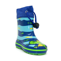 Bottes de pluie pour enfants en caoutchouc naturel à 100 %, non toxiques, inodores, écologiques, avec col à cordon, imperméables, bottes Wellington pour garçons