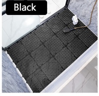 Tapis de sol emboîtables d'extérieur pour piscine, terrasse, drain, patio, balcon, chenil, volaille, noir