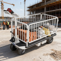 Carretilla de Carga Eléctrica Plegable de Acero de Alta Capacidad, Carretilla de Cuatro Ruedas para Construcción Industrial y Almacén