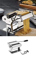 Machine à pâtes manuelle en acier inoxydable réglable avec deux emporte-pièces pour nouilles, raviolis, spaghetti, fettuccine et lasagnes