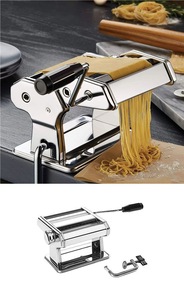 Machine à pâtes manuelle en acier inoxydable réglable avec deux emporte-pièces pour nouilles, raviolis, spaghetti, fettuccine et lasagnes - Product Image 5