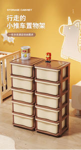 Organisateur de jouets pour enfants à 6 niveaux, armoire à roulettes en <span class=keywords><strong>plastique</strong></span> avec <span class=keywords><strong>12</strong></span> <span class=keywords><strong>tiroirs</strong></span> de rangement, commode pour vêtements de bébé pour la chambre à coucher - Product Image 4