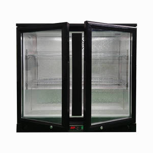 Oumeite SC195 supertasa cerniera nera altalena 2 porte bottiglia birra frigo Display frigorifero vetro bevanda posteriore Bar più fresco - Product Image 3