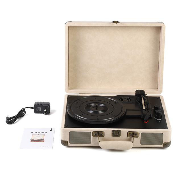 Record Player Turntable for Vinyl Record Player Portable Phonograph With Built-in Speakers Suitcase