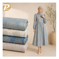 Kain Brokat Jacquard Bunga dan Daun Poliester Kustom Berkualitas Tinggi Mewah Grosir Terlaris untuk Pakaian Anak Perempuan