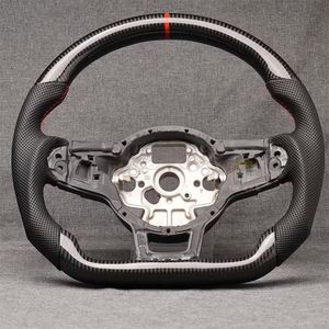 Volant en fibre de carbone forgé en gros pour Volkswagen MK7 MK7.5 GTI R GTD <span class=keywords><strong>GTE</strong></span> avec palettes de changement de vitesse - Product Image 6