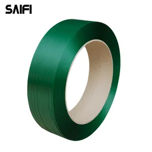 Plastic Strapping Roll Green Embossed High Strength Plastic Material PET Strapping Band Pet Strap Roll For Auto Machine Use