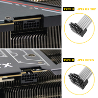 Kabel Adaptor GPU 12VHPWR 650W 850W 90 Derajat untuk PC Gaming PCIE5.1, Kabel GPU untuk RTX 5090 5080 5070 PC Gaming