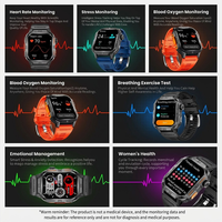 VVS Smartwatch für Herren 2,01 Zoll TFT-Bildschirm GPS Sport Digitaluhr Herzfrequenz Wasserdicht Gesundheits-Fitness
