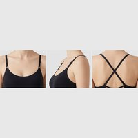Soutien-gorge sans couture à larges bretelles, 66% nylon, 34% élasthanne, dos en U, 5 couleurs, tailles F à F+