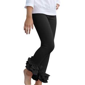 High-<b>Elasticity</b> Breathable Children's Training Dancewear Set Solid Color <b>Lace</b> Flared Pants Candy-Colored Paired Skirts - Product Image 4