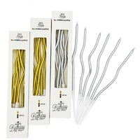 Bougies d'anniversaire en spirale pas chères en cire de paraffine, sans fumée, non toxiques, couleur or/argent, pour décorations de fête, mariages et fêtes de Pâques