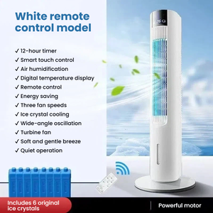 Suitable 60W Tower Evaporative Air Cooler with Water 3 Speeds 6m/s Airflow Remote Control Floor Standing Cooling Fan for Home - Product Image 1