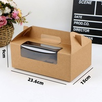 Boîte à gâteau recyclable Sunshine de qualité alimentaire avec pelliculage brillant, taille et poignée personnalisables, fenêtre – Emballage en carton