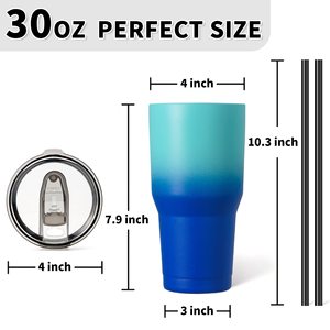 Vaso Térmico Personalizable al por Mayor de 20oz 30oz de Doble Pared de Acero Inoxidable para Café y <span class=keywords><strong>Vino</strong></span> con Pajita y Logotipo Personalizado - Product Image 2