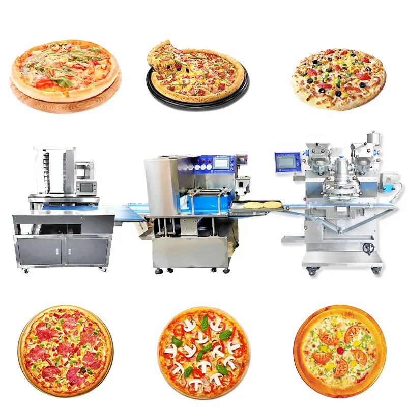 Mesin garis dasar pizza frozen otomatis produksi pizza industri 2023