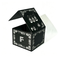 Boîte cadeau rigide magnétique pliable avec logo personnalisé, boîte d'emballage en carton noir, boîte cadeau en papier avec fermeture magnétique, emballage personnalisé