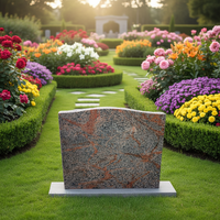 Statue de pierre tombale multicolore rouge Serptop, design américain traditionnel, pour cimetière, avec garantie d'un an