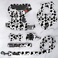 Harnais et laisse de sécurité pour animaux de compagnie personnalisés, réfléchissants, réglables, anti-traction, ensemble d'accessoires pour animaux de compagnie