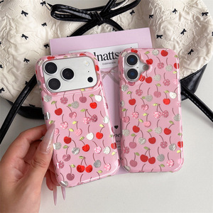 Funda para Teléfono Móvil con Doble Capa IMD y Lámina Dorada con Diseño de Cereza para iPhone 18 17 16 15 14 Pro Max, Carcasa Trasera Rígida Protectora, Personalización OEM - Product Image 2