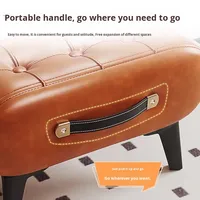 Chaise Ottoman Moderne de Luxe en Tissu Doré Style Nordique pour Salle à Manger, Maquillage, Salon, Meuble de Maison avec Repose-Pieds en Métal