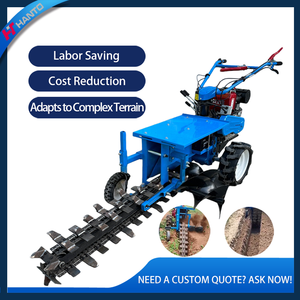 Ручной мини-траншеекопатель для ирригации твердых почв, прокладки труб, удобрения в садах и огородах, с цепным приводом, в продаже - Product Image 3