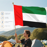 Drapeau national extérieur en polyester imprimé sur mesure 90x150cm, Drapeau des Émirats arabes unis, Drapeau des Émirats arabes unis, Bannière émiratie de Dubaï, Vente en gros