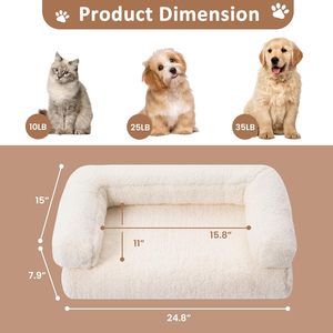 <b>Plush</b> Soft Warm Orthopedic Memory Foam Dog <b>Cat</b> Pet Bed Solid Pattern Removable Washable Customizable Design Travel - Product Image 2