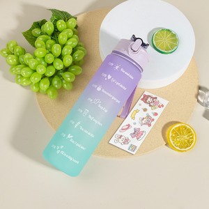 ขวดน้ำพลาสติกแบบพกพา ขนาด 750 มล. ปลอดสาร BPA ลายไล่สี  พร้อมข้อความสร้างแรงบันดาลใจ สำหรับเล่นกีฬา - Product Image 3