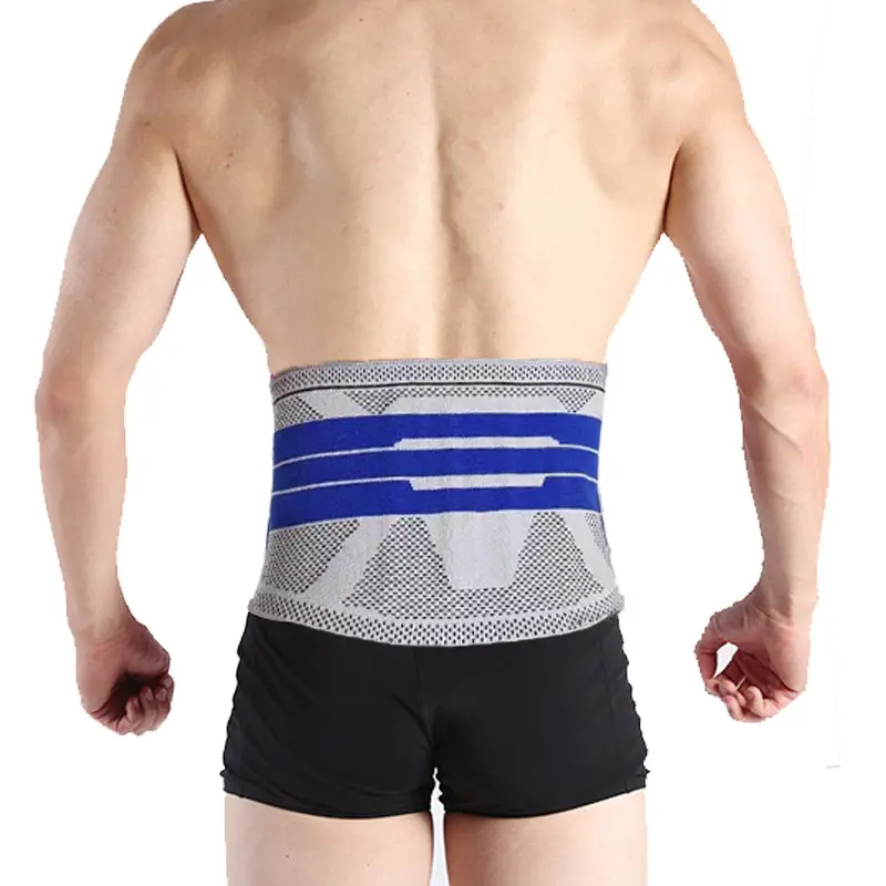 Knitted Lumbar Waist Support Abdominal Belt With Dual Side Knit Fabric Tension Bands Steel Plate Support Spine Correction