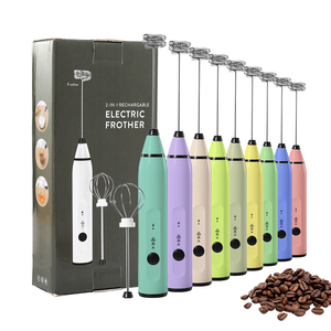 Nhà Máy Giá 2 Trong 1 Có Thể Thay Thế Đầu Điện USB Có Thể Sạc Lại Tùy Chỉnh Xách Tay Sữa Frother Cầm Tay Cà Phê Bọt Sữa Frother - Product Image 2