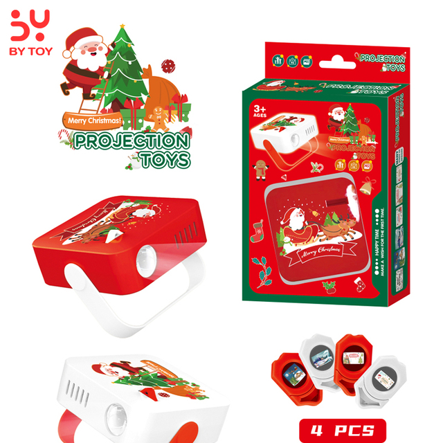 Christmas Educational Kids Lights Children Education Cartoon Electric Projector Toy Christmas Theme Slide Mini Projector Toy