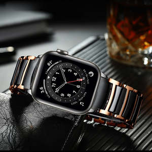 Bracelet de montre Trendybay Bracelet en acier inoxydable à maillons en céramique pour <span class=keywords><strong>Apple</strong></span> I <span class=keywords><strong>Watch</strong></span> Band Series 7 6 <span class=keywords><strong>5</strong></span> Bracelet - Product Image 4