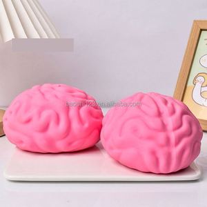 Oversized Square Cheese <b>Squishy</b> Toy Pink Brain Creative Slow Rebound Square Cheese Dough Squeeze Toy for Adults Stress Relief - Product Image 5
