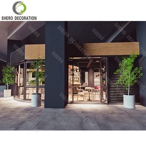 Customized Wood Coffee Shop Counter for Sale Bread <b>Display</b> <b>Cabinet</b> High-end Coffee Shop Decoration - Product Image 5