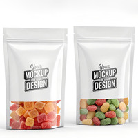 Lot de 500 sachets en plastique noir mat Mylar sachets en aluminium à fermeture éclair avec fenêtre transparente