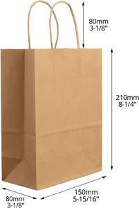 Bolsas de Papel Kraft Recicladas al por Mayor para Comida para Llevar, Bolsas de Papel Personalizadas para Restaurantes, para Entrega de Alimentos - Product Image 5