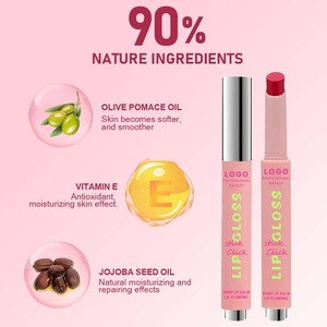 Gloss à lèvres HKH en marque privée, crayon à lèvres hydratant pressé, vente en gros, 12 couleurs, logo personnalisé, imperméable - Product Image 2