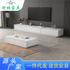Conjunto de Muebles de Sala de Estar Modernos de Lujo con Mesa de Centro y Mueble para TV de Piedra Sinterizada en Blanco Puro y Gris - Product Image 5