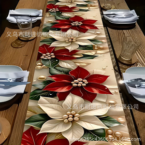Christmas <b>Table</b> <b>Runner</b> Printed Holiday Decorations for <b>Dining</b> Room Party Home Festive Tablecloth - Product Image 2