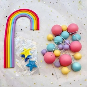 21 piezas/bolsa <span class=keywords><strong>de</strong></span> bolas <span class=keywords><strong>de</strong></span> goma suave <span class=keywords><strong>de</strong></span> arcoíris, adorno para pasteles, arcos coloridos para decoración <span class=keywords><strong>de</strong></span> pasteles <span class=keywords><strong>de</strong></span> <span class=keywords><strong>cumpleaños</strong></span> y San Valentín - Product Image 3