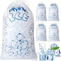Sacs de glace personnalisés en plastique PE avec cordon de serrage Sacs à glaçons réutilisables de qualité alimentaire Sacs à glaçons imprimés et portables de stockage pour machine à glace