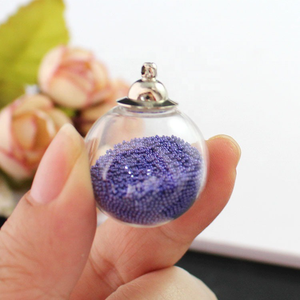 Collier personnalisé en verre de 16/18/20/25 mm qui brille dans le noir, bijoux DIY avec fleurs séchées, charme en verre cristallin, pendentif en boule de verre - Product Image 3
